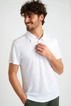 Cala 1789 Polo en lin blanc ALBIN LIN Best