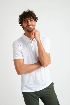 Cala 1789 Polo en lin blanc ALBIN LIN Best