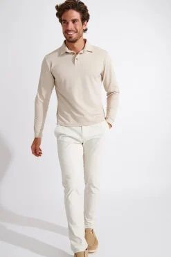 Cala 1789 Polo manches longues beige CARL PAGANI New