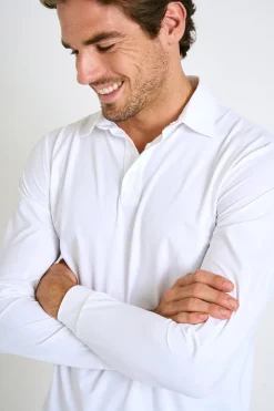Cala 1789 Polo manches longues blanc CARL BAIABLUE Discount