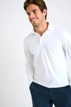 Cala 1789 Polo manches longues blanc CARL BAIABLUE Discount