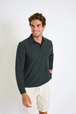 Cala 1789 Polo manches longues gris foncé CARL BAIABLUE Best