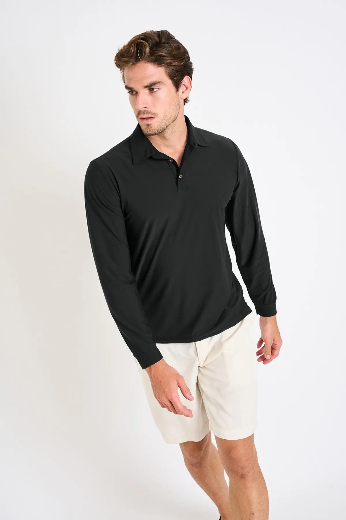 Cala 1789 Polo manches longues noir CARL BAIABLUE Fashion