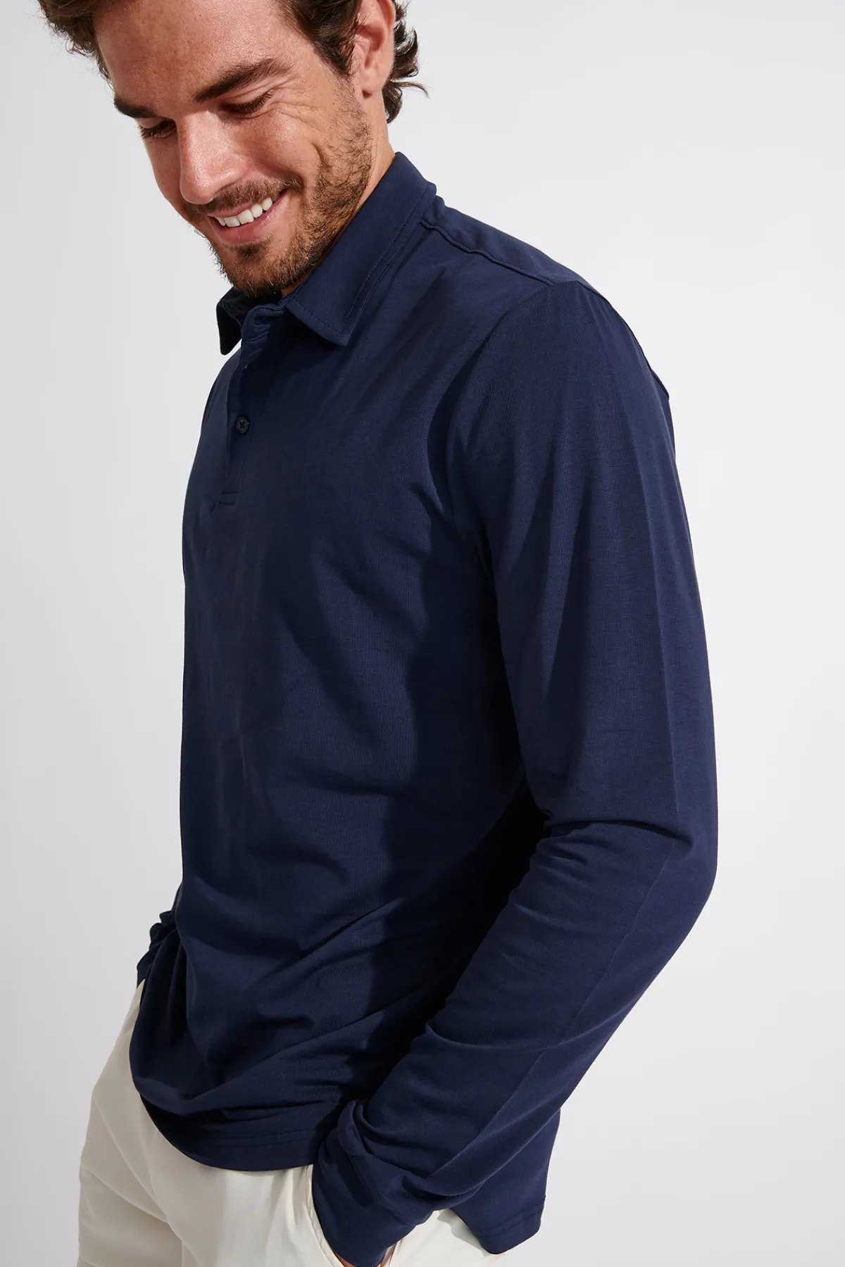 Cala 1789 Polo marine manches longues CARL TERZO Fashion