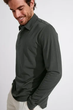 Cala 1789 Polo vert sapin manches longues CARL TERZO Discount