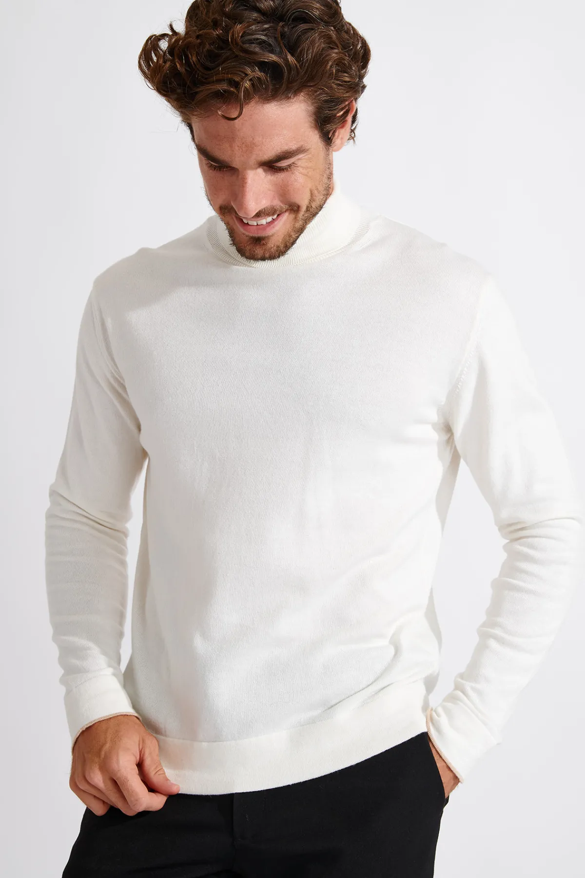 Cala 1789 PULL COL ROULÉ ECRU SILVIO MONZA Fashion