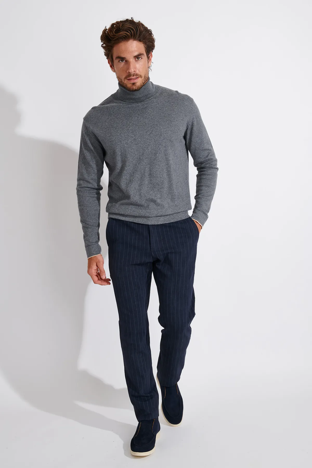 Cala 1789 PULL COL ROULÉ GRIS CHINE SILVIO MONZA Online