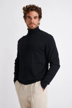 Cala 1789 PULL COL ROULÉ NOIR SILVIO MONZA Clearance