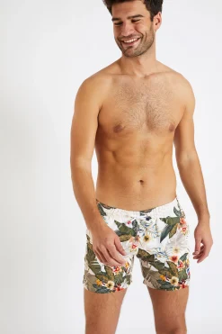 Cala 1789 Short de bain kaki imprimé tropical MANU KEALIA Outlet