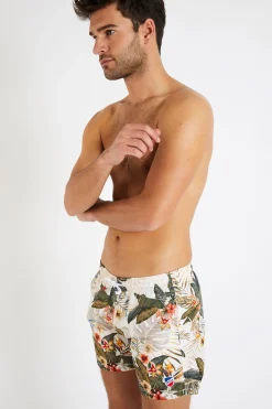Cala 1789 Short de bain kaki imprimé tropical MANU KEALIA Outlet
