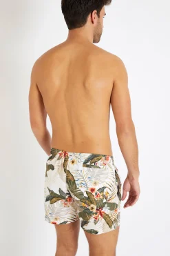 Cala 1789 Short de bain kaki imprimé tropical MANU KEALIA Outlet