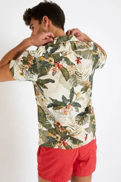 Cala 1789 Short de bain kaki imprimé tropical MANU KEALIA Outlet