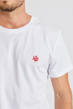 Cala 1789 T-shirt blanc avec broderie Yann Corail Sale