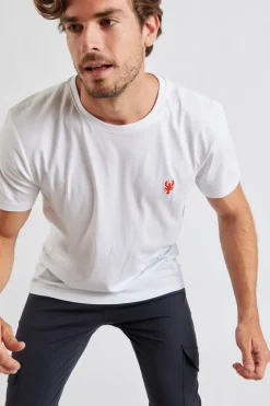 Cala 1789 T-shirt blanc avec broderie Yann Lobster Clearance