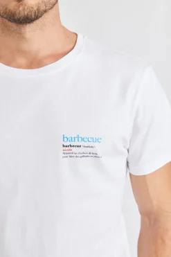 Cala 1789 T-shirt blanc en coton - Barbecue YANNBBQ DICTIO Outlet