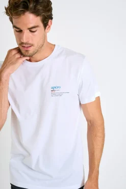 Cala 1789 T-shirt blanc en coton Apéro YANNAPE DICTIO New