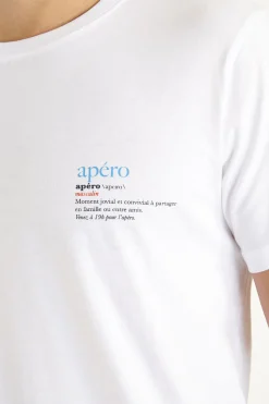 Cala 1789 T-shirt blanc en coton Apéro YANNAPE DICTIO New