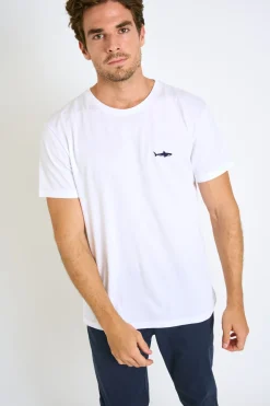 Cala 1789 T-shirt blanc en coton requin YANN SHARK Best