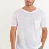 Cala 1789 Tshirt en lin blanc Collection Homme CYRIL LIN Clearance