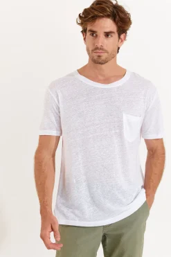 Cala 1789 Tshirt en lin blanc Collection Homme CYRIL LIN Clearance