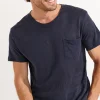 Cala 1789 Tshirt en lin bleu marine Collection Homme CYRIL LIN Hot