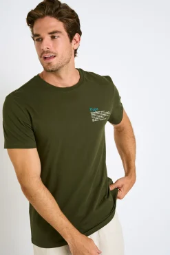 Cala 1789 T-shirt kaki manches courtes YANNPAP DICTIO Fashion