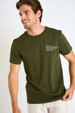 Cala 1789 T-shirt kaki manches courtes YANNPAP DICTIO Fashion