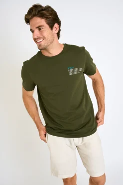 Cala 1789 T-shirt kaki manches courtes YANNPAP DICTIO Fashion