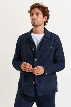 Cala 1789 Veste bleu marine en lin Olivier Lindye Online