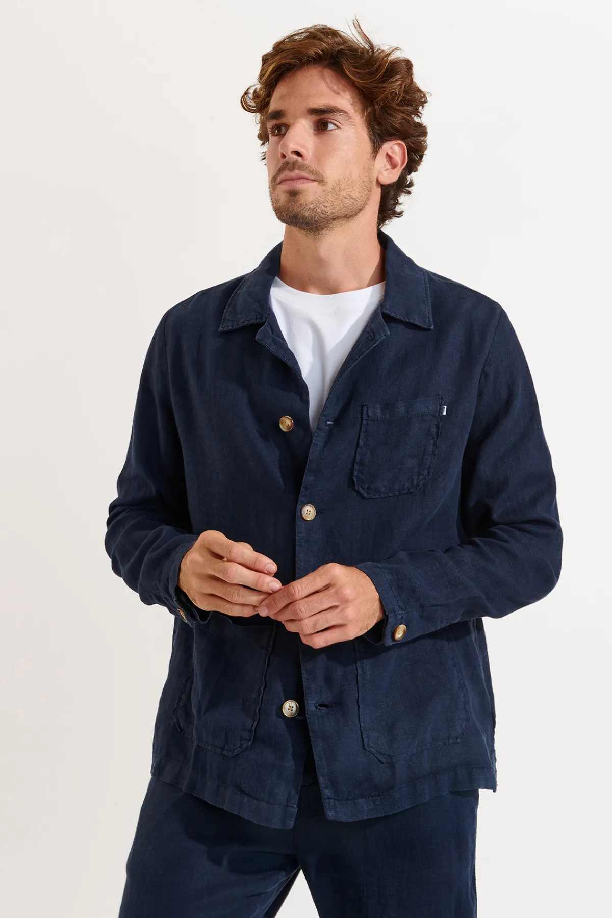 Cala 1789 Veste bleu marine en lin Olivier Lindye Online