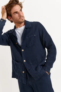 Cala 1789 Veste bleu marine en lin Olivier Lindye Online