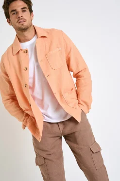 Cala 1789 Veste en lin corail OLIVIER LINDYE Sale
