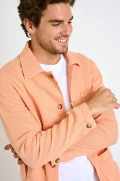Cala 1789 Veste en lin corail OLIVIER LINDYE Sale