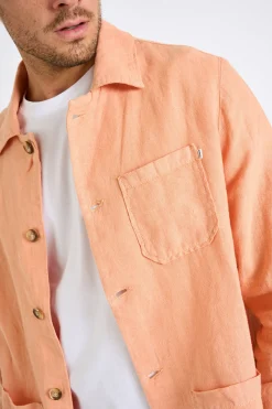 Cala 1789 Veste en lin corail OLIVIER LINDYE Sale