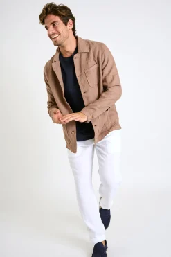 Cala 1789 Veste en lin taupe OLIVIER LINDYE Best