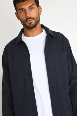 Cala 1789 Veste surchemise bleu marine EMILE CESANO Clearance