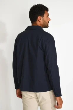 Cala 1789 Veste surchemise bleu marine EMILE CESANO Clearance