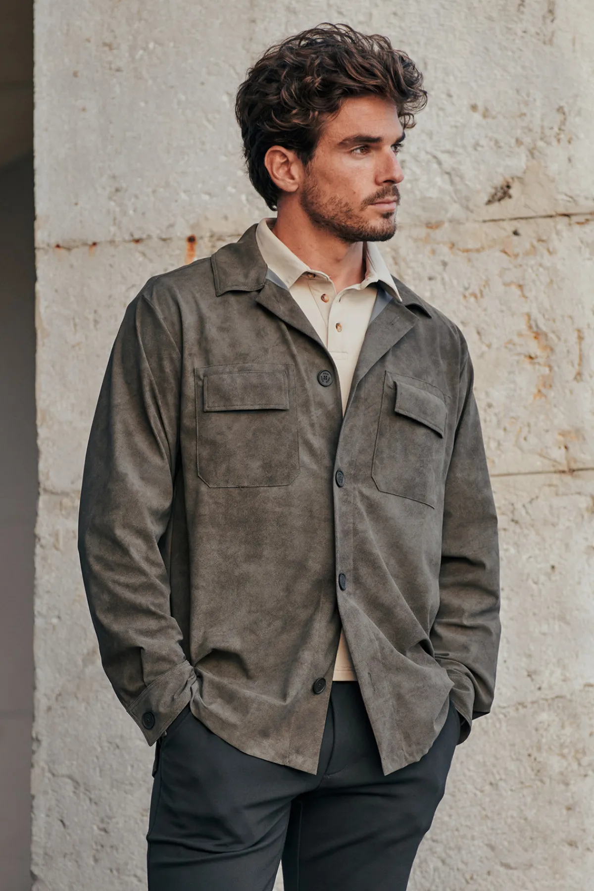 Cala 1789 veste surchemise kaki LEONE VENOSTRA Online