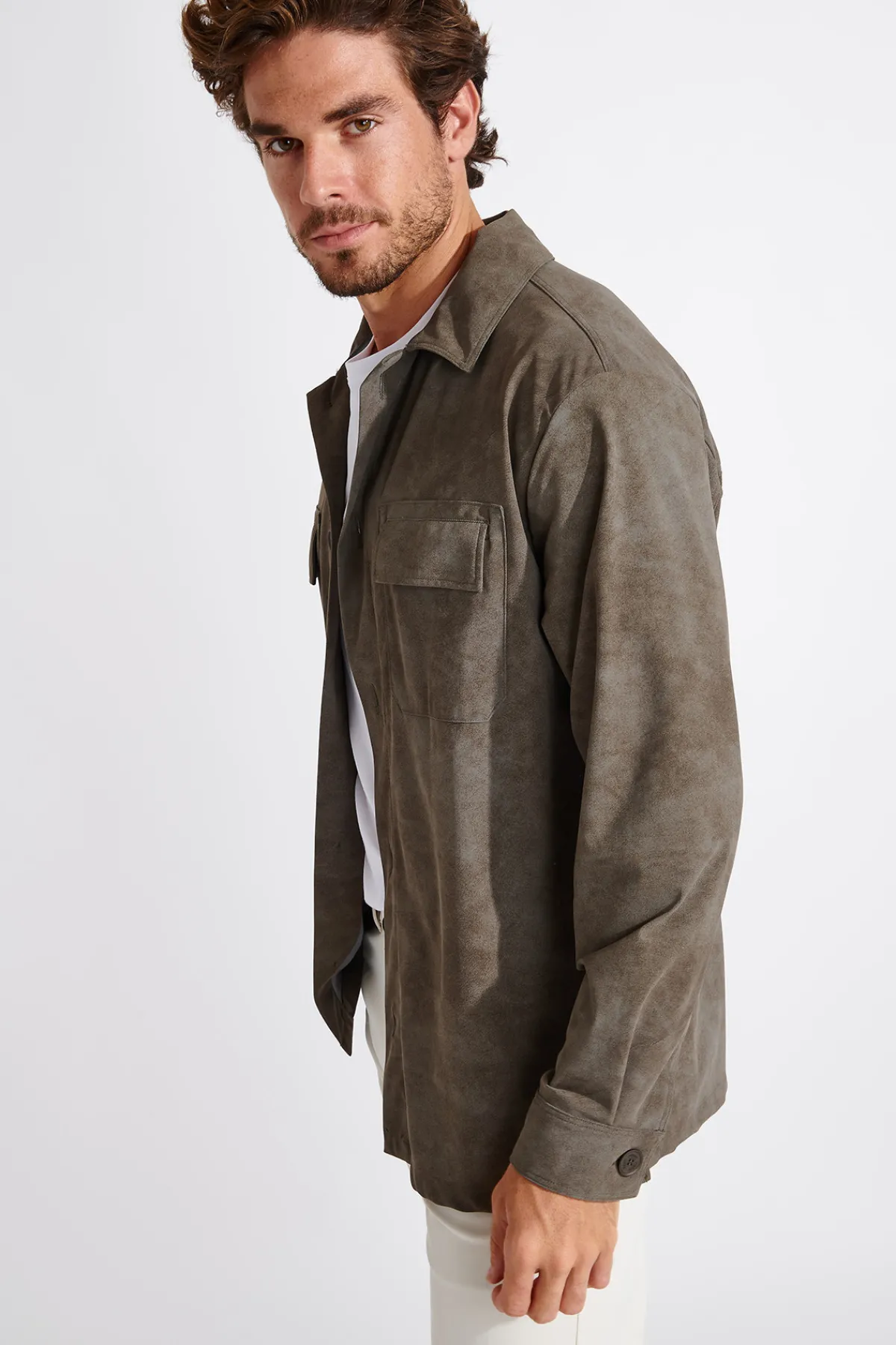 Cala 1789 veste surchemise kaki LEONE VENOSTRA Online
