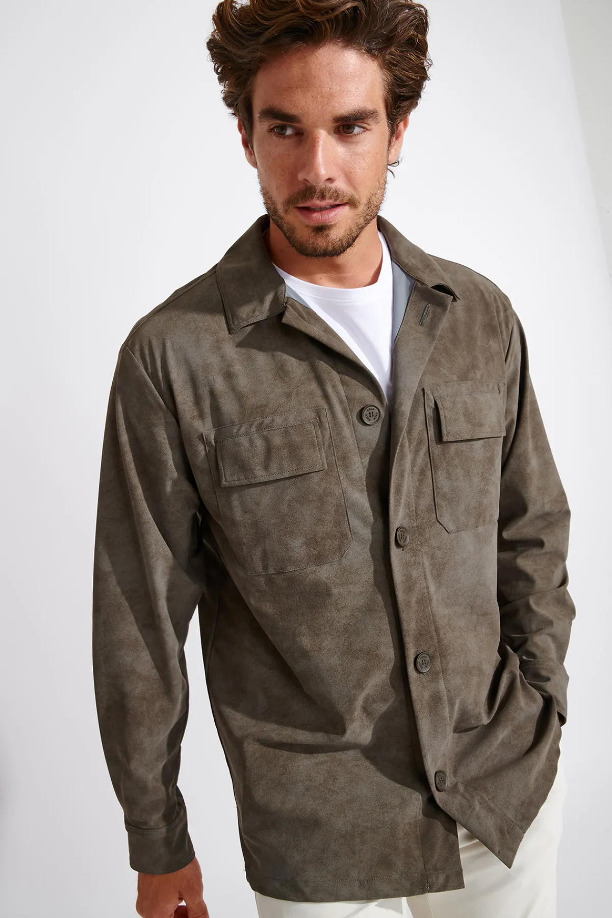 Cala 1789 veste surchemise kaki LEONE VENOSTRA Online